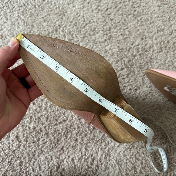 Sam Edelman Pink Iris Croc Embossed Leather Ankle Booties Size 10M - Picture 14 of 14